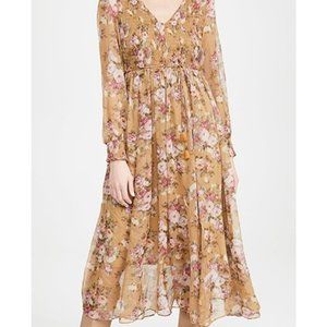 O.P.T Floral Print Bohemian Shiffon Wick Long Summer Dress M